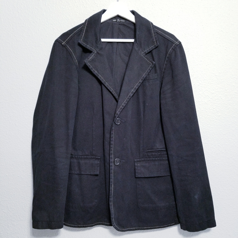 James Perse Los Angeles Men's black denim blazer jacket MEDIUM 2
